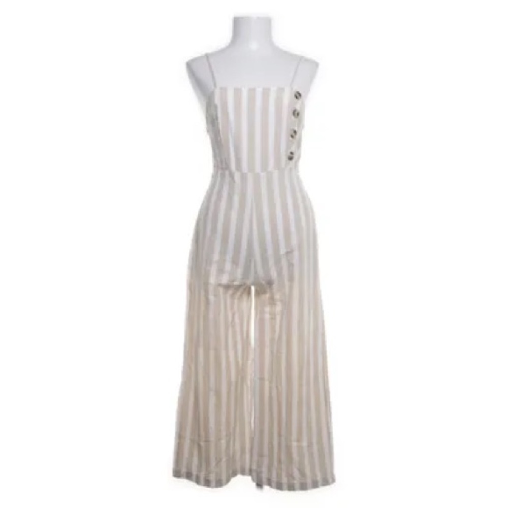 Striped Beige Jumpsuit